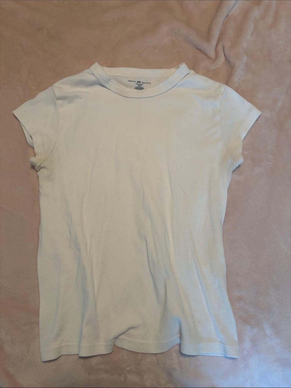 Brandy Melville White Short Sleeve Crew Tee